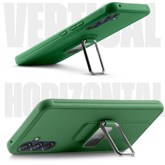 Premium Silicone Case with Metal Kickstand and Camera Protection Back Cover For Samsung M55 5G