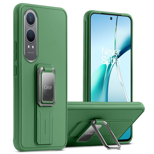 Premium Silicone Case with Metal Kickstand and Camera Protection Back Cover For OnePlus Nord CE 4 Lite 5G