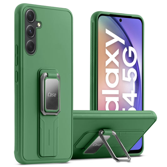 Premium Silicone Case with Metal Kickstand and Camera Protection Back Cover For Samsung A54 5G