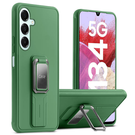 Premium Silicone Case with Metal Kickstand and Camera Protection Back Cover For Samsung M34 5G