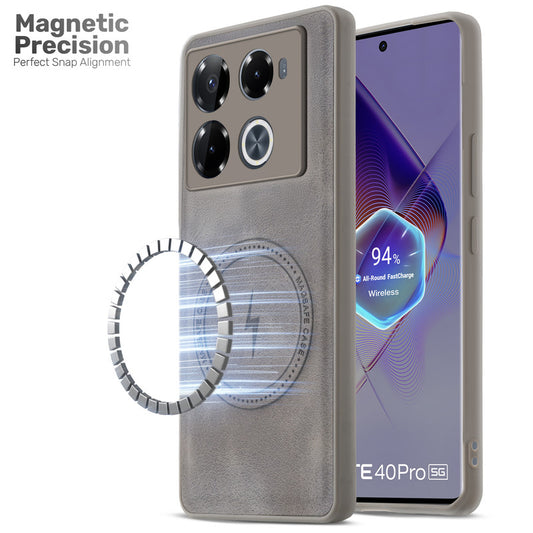 Refined PU Leather Case for Infinix Note 40 Pro 5G , with Support for MagSafe & Wireless Accessories