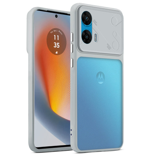 Premium Frosted Back Cover with Textured Camera Design & Metal-Look Buttons for Motorola Moto Edge 50 Fusion 5G
