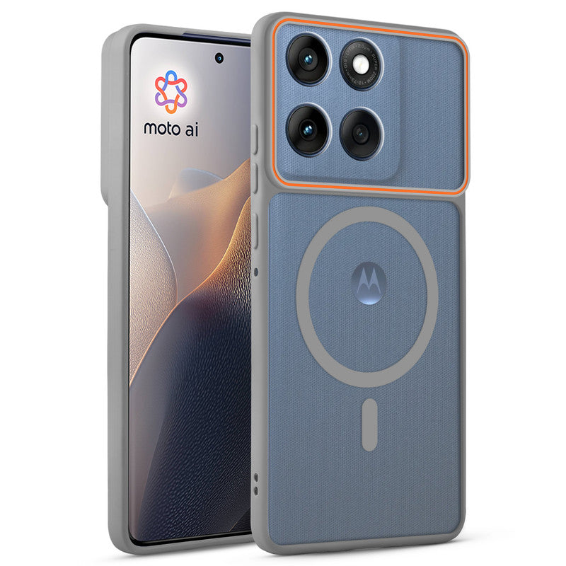 Premium Magnetic Case for Motorola Moto Edge 60 Fusion 5G with Frosted Back, Soft Silicone Edges & Raised Camera Protection