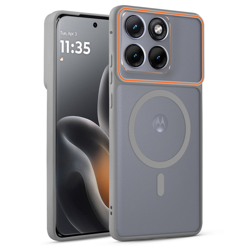 Premium Magnetic Case for Motorola Moto Edge 70 Fusion 5G with Frosted Back, Soft Silicone Edges & Raised Camera Protection