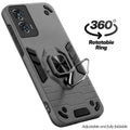 Dual layer shockproof back cover with 360° rotatable ring grip for Motorola Moto G96 5G