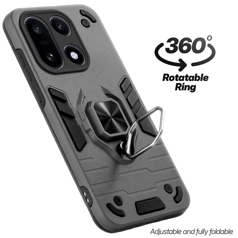 Dual layer shockproof back cover with 360° rotatable ring grip for OnePlus 15 5G