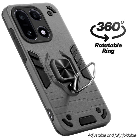 Dual layer shockproof back cover with 360° rotatable ring grip for OnePlus 15 5G