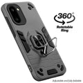 Dual layer shockproof back cover with 360° rotatable ring grip for OnePlus 15R 5G