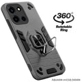 Dual layer shockproof back cover with 360° rotatable ring grip for OnePlus Nord 6 5G