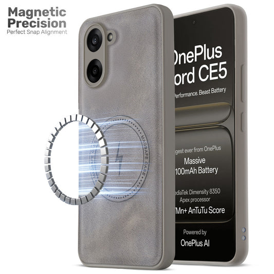 Refined PU Leather Case for OnePlus Nord CE 5 5G , with Support for MagSafe & Wireless Accessories