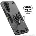 Dual layer shockproof back cover with 360° rotatable ring grip for OnePlus Nord CE 6 Lite 5G