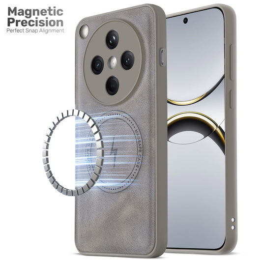 Refined PU Leather Case for Oppo Find X8 5G , with Support for MagSafe & Wireless Accessories