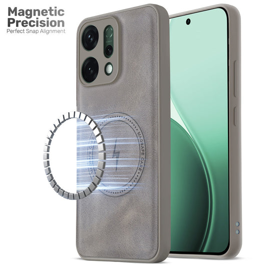 Refined PU Leather Case for Oppo Reno 14 5G , with Support for MagSafe & Wireless Accessories