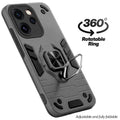 Dual layer shockproof back cover with 360° rotatable ring grip for Oppo Reno 15 Pro Mini 5G