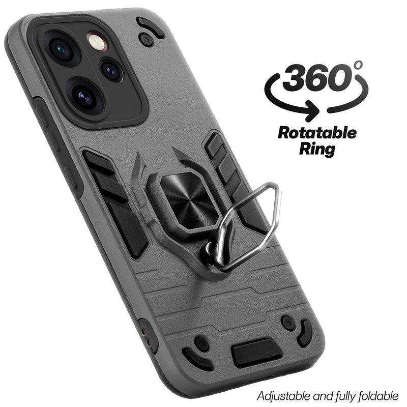 Dual layer shockproof back cover with 360° rotatable ring grip for Oppo Reno 15 Pro Mini 5G