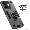 Dual layer shockproof back cover with 360° rotatable ring grip for POCO X8 5G