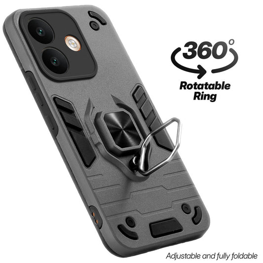 Dual layer shockproof back cover with 360° rotatable ring grip for POCO X8 5G