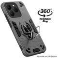Dual layer shockproof back cover with 360° rotatable ring grip for Realme 15T 5G