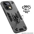 Dual layer shockproof back cover with 360° rotatable ring grip for Realme 16 Pro Plus 5G