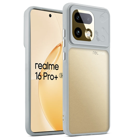 Premium Frosted Back Cover with Textured Camera Design & Metal-Look Buttons for Realme 16 Pro Plus 5G