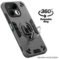 Dual layer shockproof back cover with 360° rotatable ring grip for Realme 16T 5G