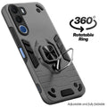 Dual layer shockproof back cover with 360° rotatable ring grip for Realme C100x 5G