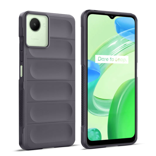 Soft Silicone Airbag Shockproof Case with Side Grip & Microfiber Lining for Realme C30s