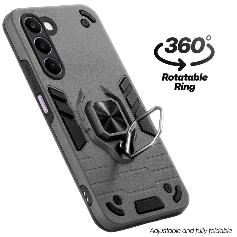 Dual layer shockproof back cover with 360° rotatable ring grip for Realme C83 5G