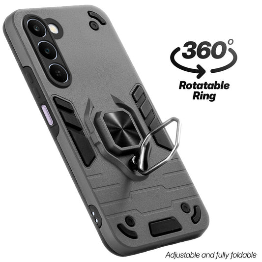 Dual layer shockproof back cover with 360° rotatable ring grip for Realme C83 5G