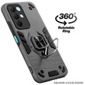 Dual layer shockproof back cover with 360° rotatable ring grip for Realme Narzo 90x 5G