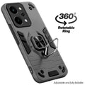 Dual layer shockproof back cover with 360° rotatable ring grip for Realme P4 Power 5G