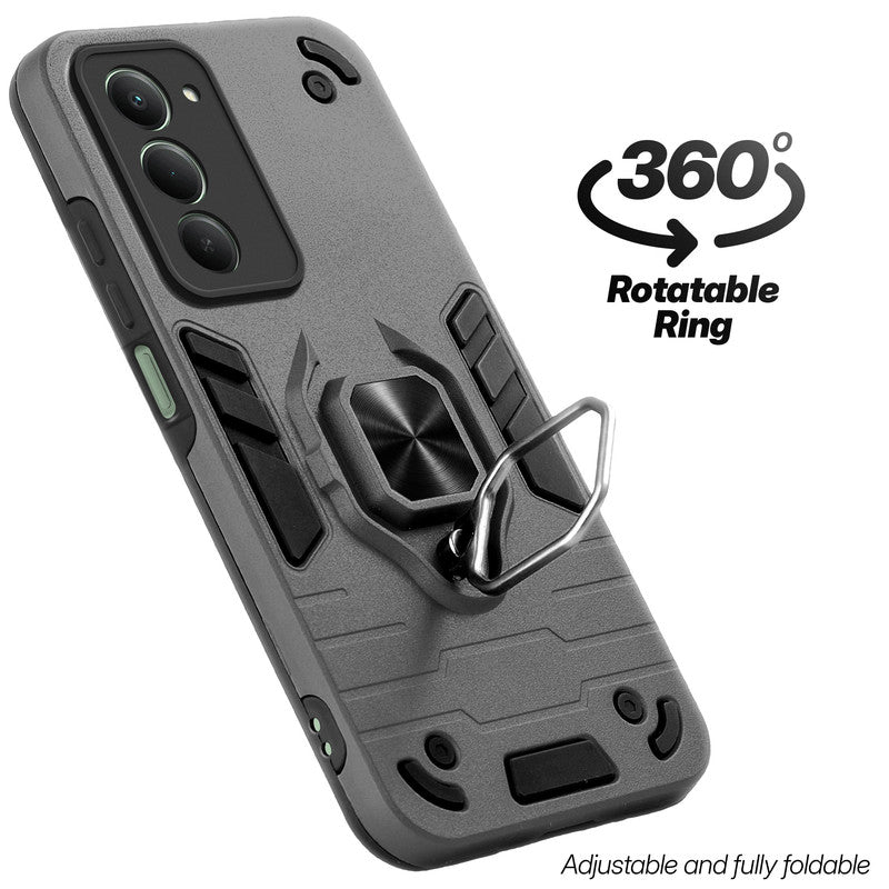 Dual layer shockproof back cover with 360° rotatable ring grip for Redmi Note 15 5G