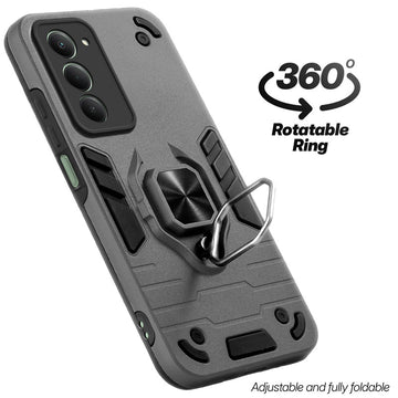 Dual layer shockproof back cover with 360° rotatable ring grip for Redmi Note 15 5G