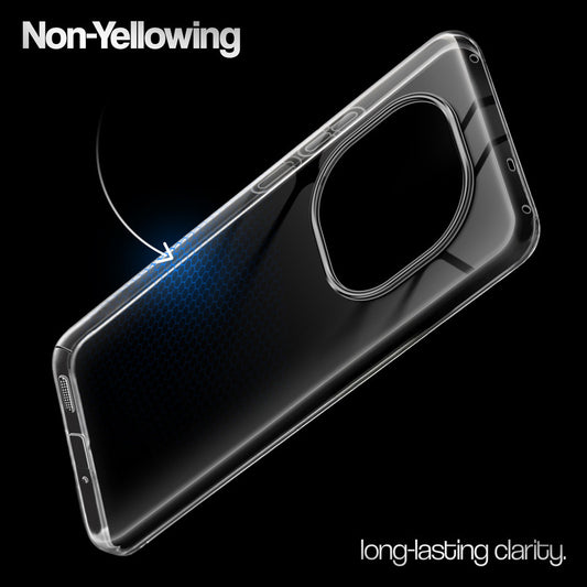 Crystal Clear Anti-Yellow Transparent Back Cover Case With Camera Ring Protection for Redmi Note 14 Pro Plus 5G