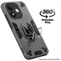 Dual layer shockproof back cover with 360° rotatable ring grip for Redmi Note 17 5G