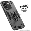 Dual layer shockproof back cover with 360° rotatable ring grip for Redmi Note 17 Pro Max 5G
