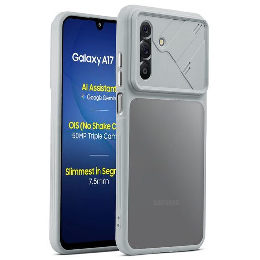 Premium Frosted Back Cover with Textured Camera Design & Metal-Look Buttons for Samsung A17 5G