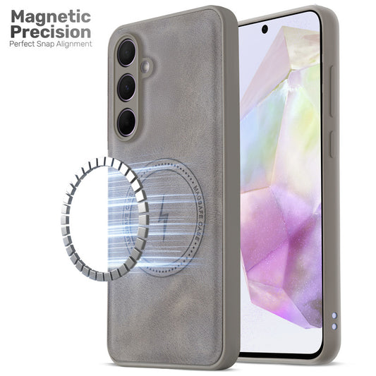 Refined PU Leather Case for Samsung A35 5G , with Support for MagSafe & Wireless Accessories