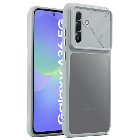 Premium Frosted Back Cover with Textured Camera Design & Metal-Look Buttons for Samsung A36 5G