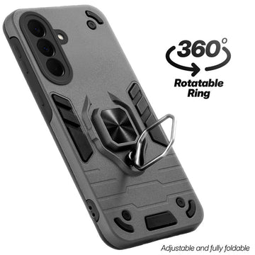 Dual Layer Shockproof Back Cover with 360° Rotatable Ring Grip & Impact Resistant Frame for Samsung A37 5G