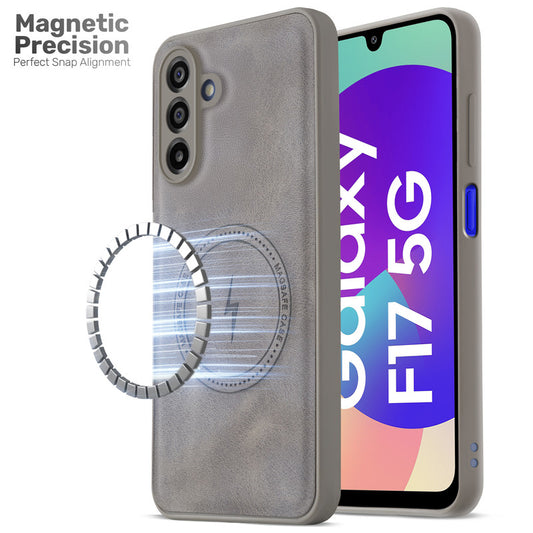 Refined PU Leather Case for Samsung F17 5G , with Support for MagSafe & Wireless Accessories