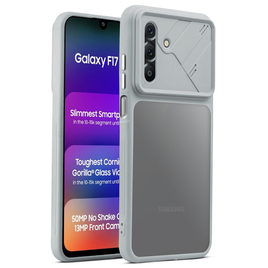 Premium Frosted Back Cover with Textured Camera Design & Metal-Look Buttons for Samsung F17 5G