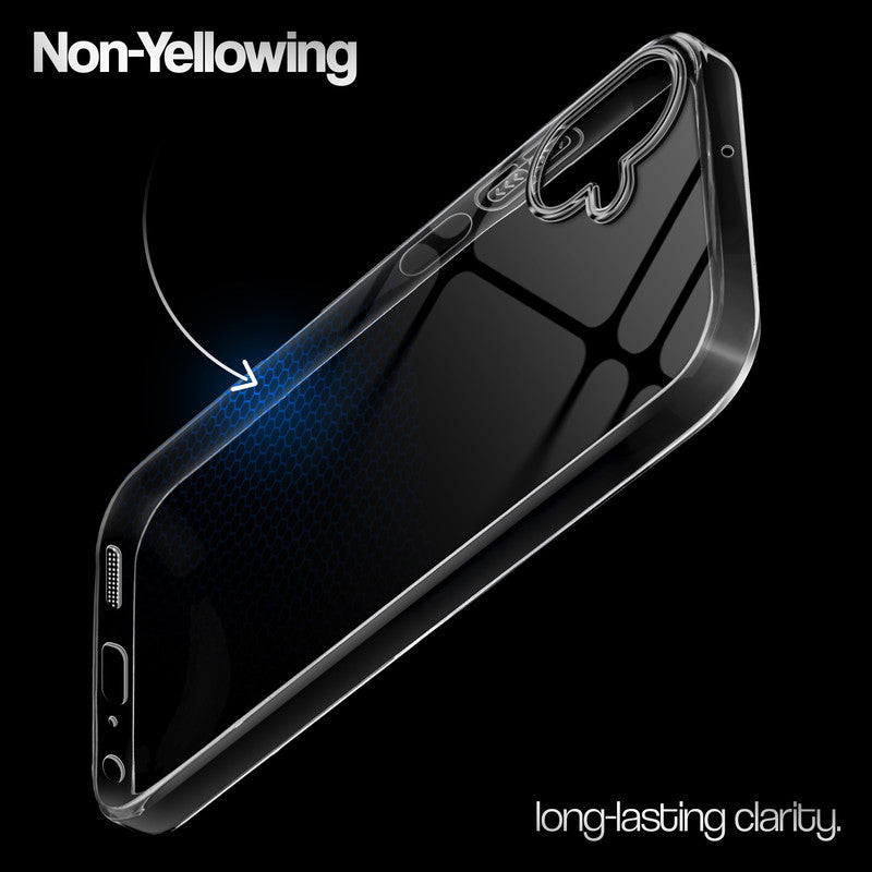 Crystal Clear Anti-Yellow Transparent Back Cover Case With Camera Ring Protection for Samsung F70e 5G