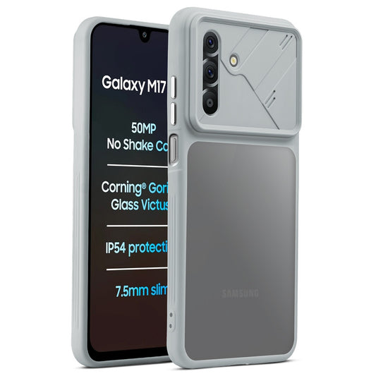 Premium Frosted Back Cover with Textured Camera Design & Metal-Look Buttons for Samsung M17 5G