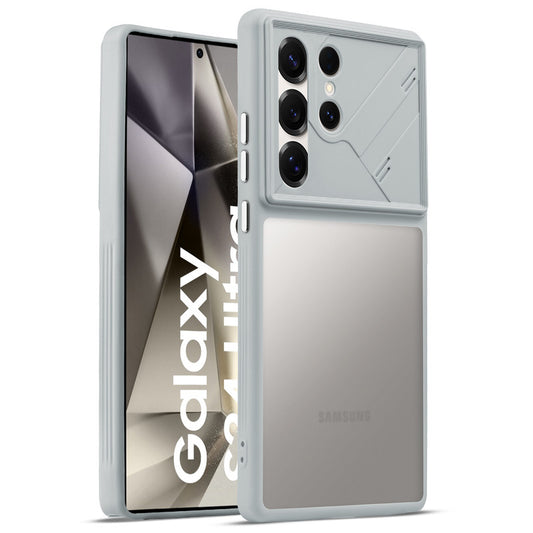 Premium Frosted Back Cover with Textured Camera Design & Metal-Look Buttons for Samsung S24 Ultra 5G