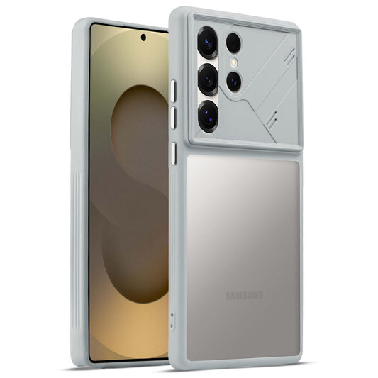 Premium Frosted Back Cover with Textured Camera Design & Metal-Look Buttons for Samsung S25 Ultra 5G