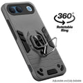 Dual layer shockproof back cover with 360° rotatable ring grip for Vivo S2 5G