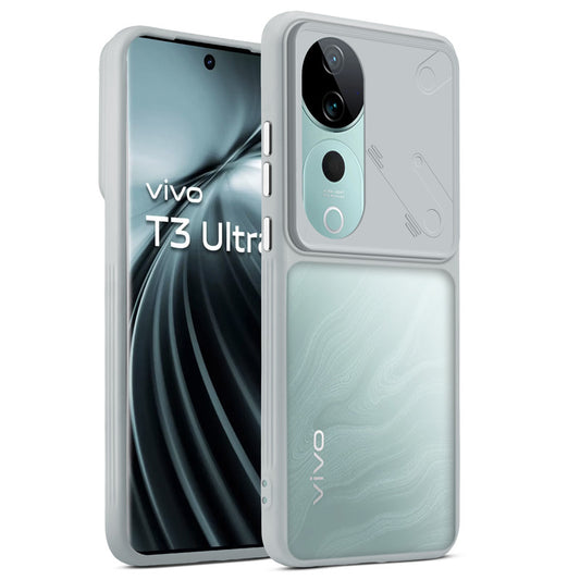 Premium Frosted Back Cover with Textured Camera Design & Metal-Look Buttons for Vivo T3 Ultra 5G