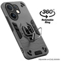 Dual layer shockproof back cover with 360° rotatable ring grip for  Vivo T4 Pro 5G