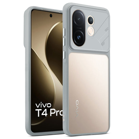 Premium Frosted Back Cover with Textured Camera Design & Metal-Look Buttons for Vivo T4 Pro 5G